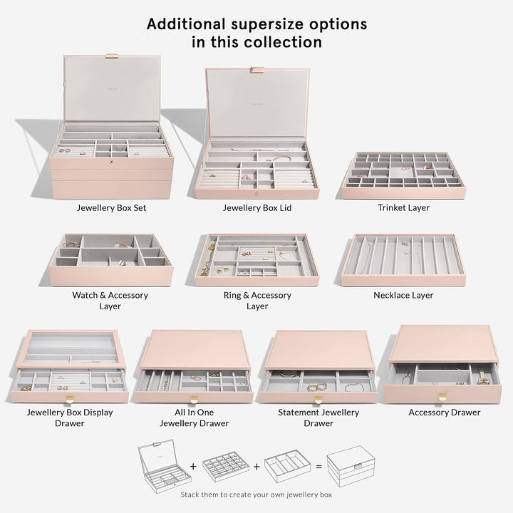 Stackers Blush Supersize Jewellery Box Display Drawer Blush Pink, Blush Pink