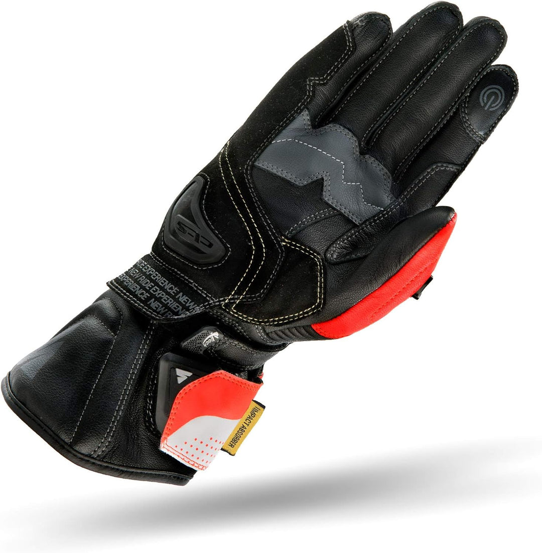 SHIMA STR-2, Motorrad Handschuhe Touchscreen Sommer Leder Sport Carbon Touchscreen Herren Motorradha