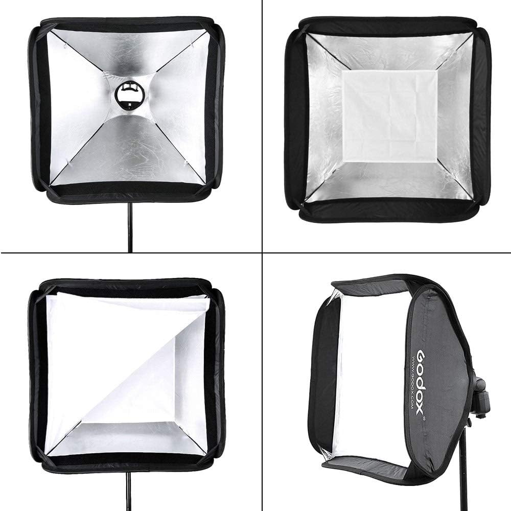 Godox Softbox 81,3 x 81,3 cm mit Godox S2 S-Type Speedlite Halterung, Bowens Mount Portable Softbox
