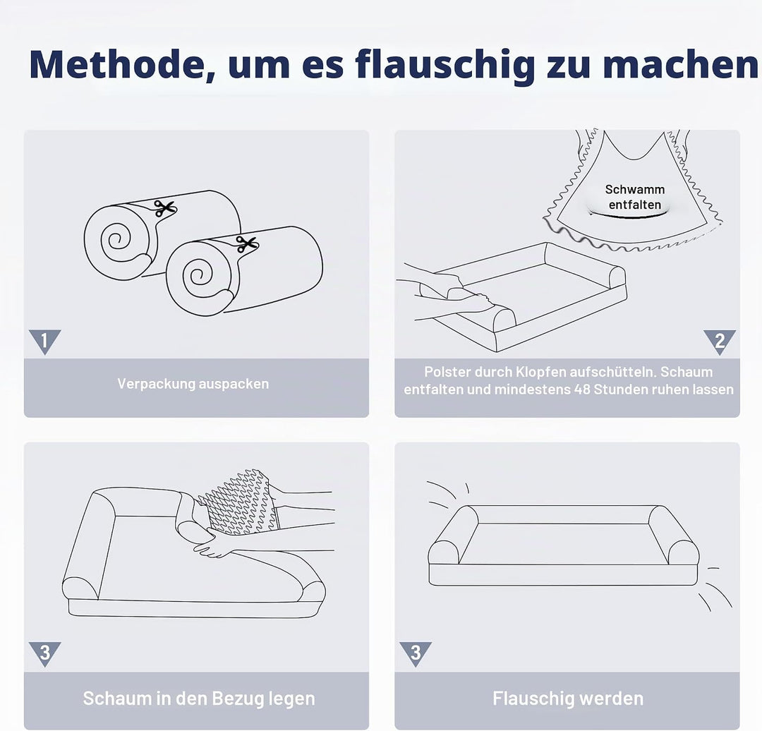 WESTERN HOME Orthopädisches Hundebett mittelgrosse Hunde hundesofa Hundecouch Hunde Bettchen mit Hoh