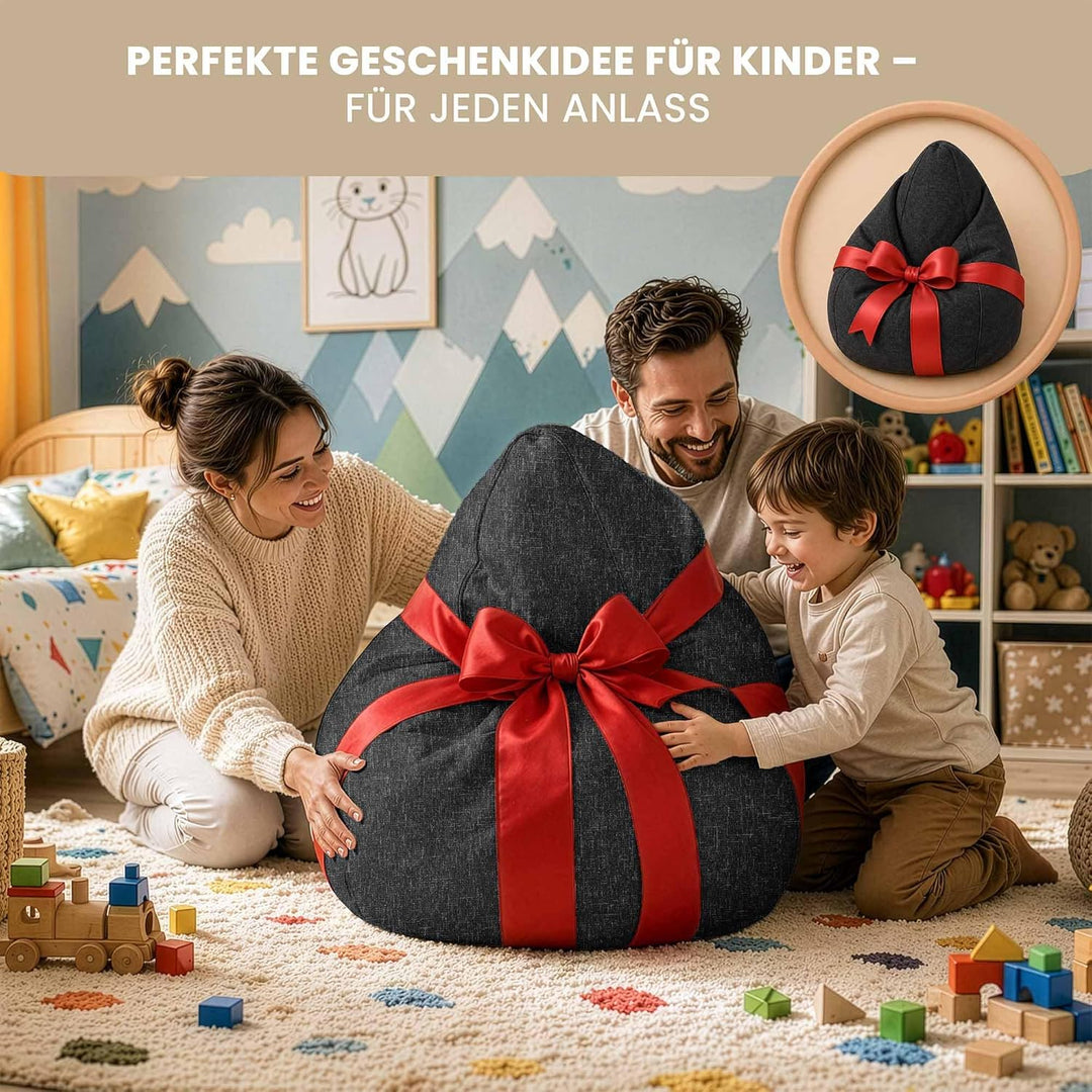 DreamRoots Sitzsack Outdoor Wetterfest - Bean Bag - Oxford 240 g/m² Leinenoptik - 8000 mm Wassersäul