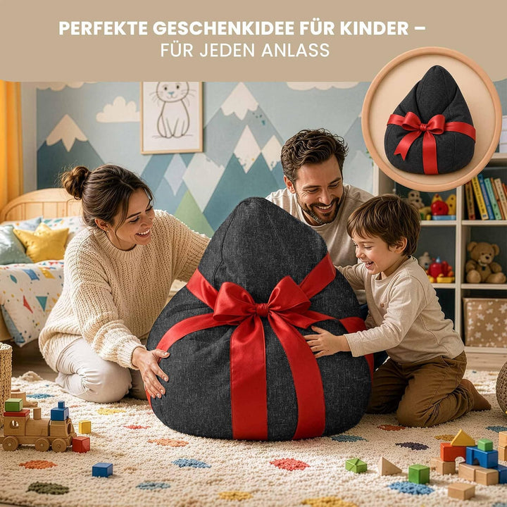 DreamRoots Sitzsack Outdoor Wetterfest - Bean Bag - Oxford 240 g/m² Leinenoptik - 8000 mm Wassersäul