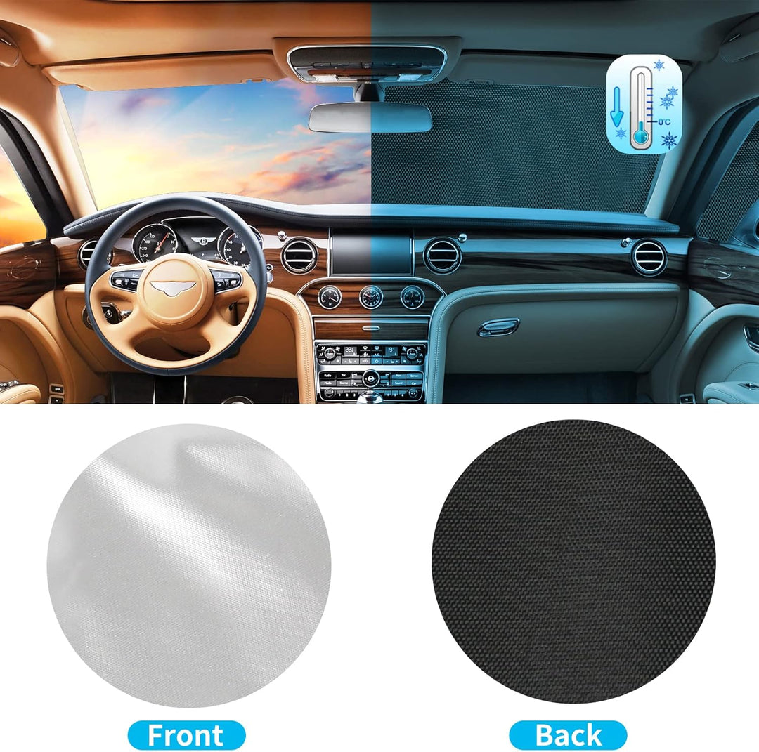 Opaltool Externe Thermo Scheibenabdeckung passend für VW Transporter T6, Luxus Silber Wrap Windschut