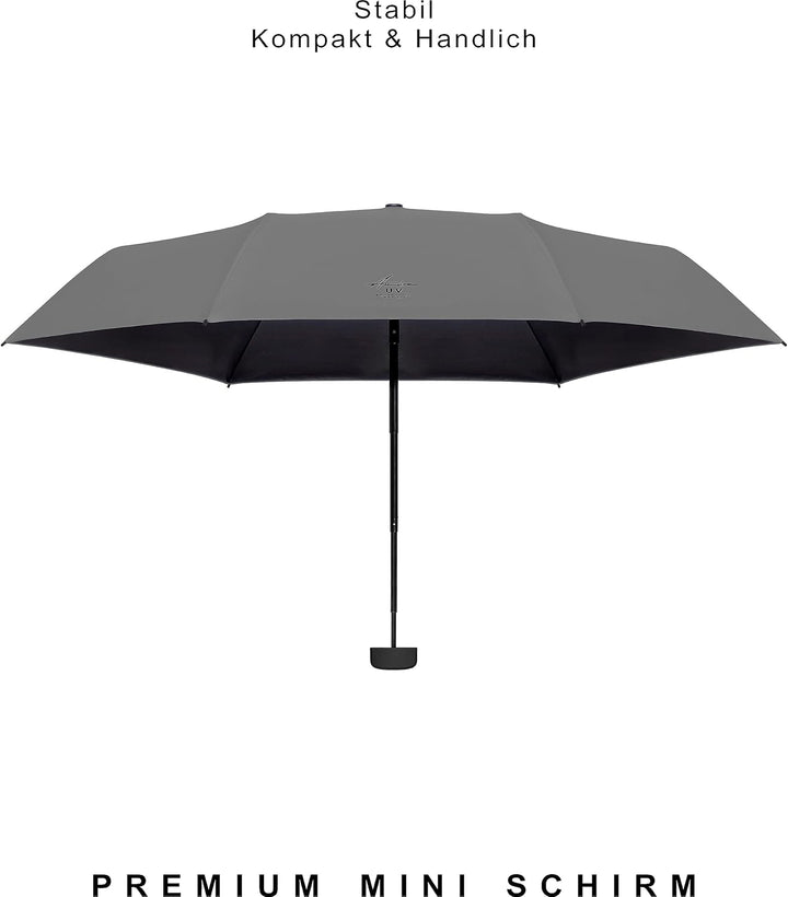 Ambra UV: Regenschirm mit UV-Schutz. Windfester Mini-Taschenschirm für Regen und Sonne. 220 g 18 x 5