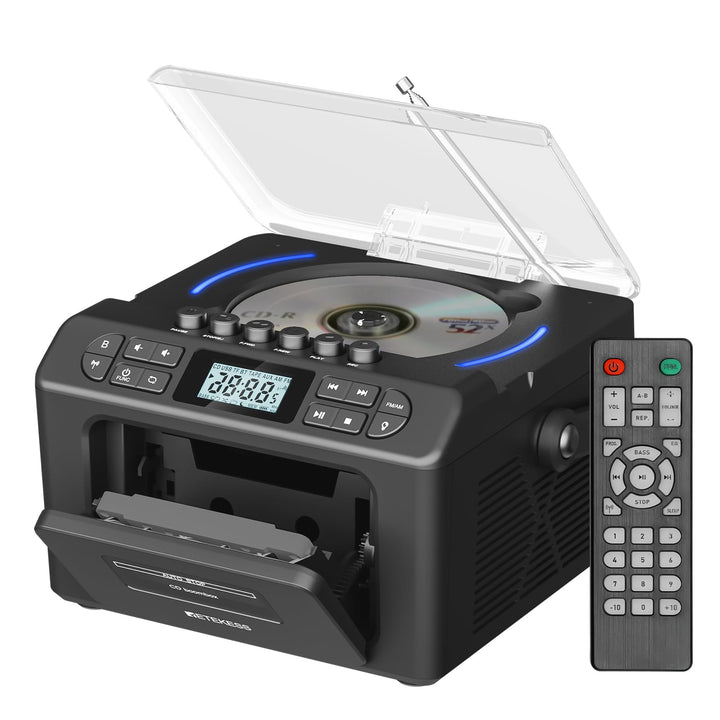 Retekess TR642 CD Player mit Kassette, Boombox Kassettenspieler, AM FM Radio, Drahtlose Verbindung,