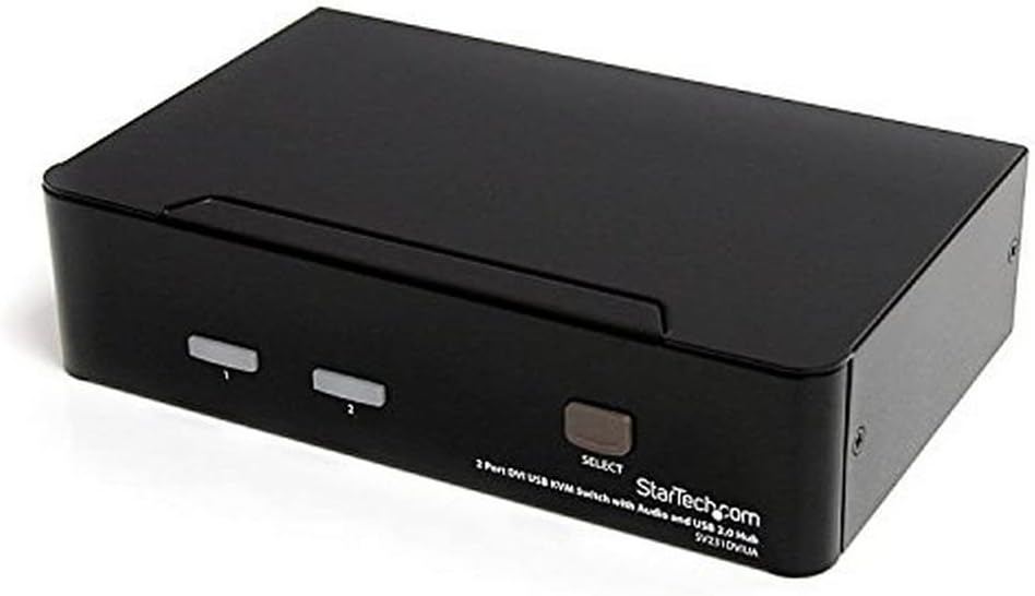 StarTech.com 2 Port DVI USB KVM Switch mit Audio und USB 2.0 Hub - 2-fach Dual DVI-I USB Umschalter,