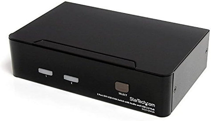 StarTech.com 2 Port DVI USB KVM Switch mit Audio und USB 2.0 Hub - 2-fach Dual DVI-I USB Umschalter,