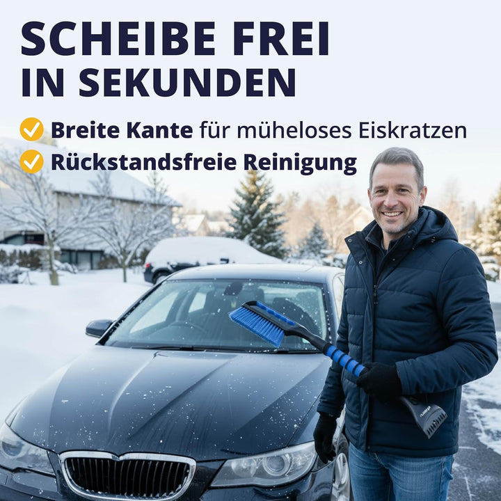 LICARGO 2X Eiskratzer Auto mit Besen 67cm - stabil & wackelfrei - kratzerfrei & lackschonend Schneeb