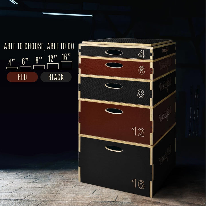 Yes4All Plyo-Box aus Holz, 3-in-1, rutschfeste Step-Up-Box für Workout, plyometrische Sprungbox für