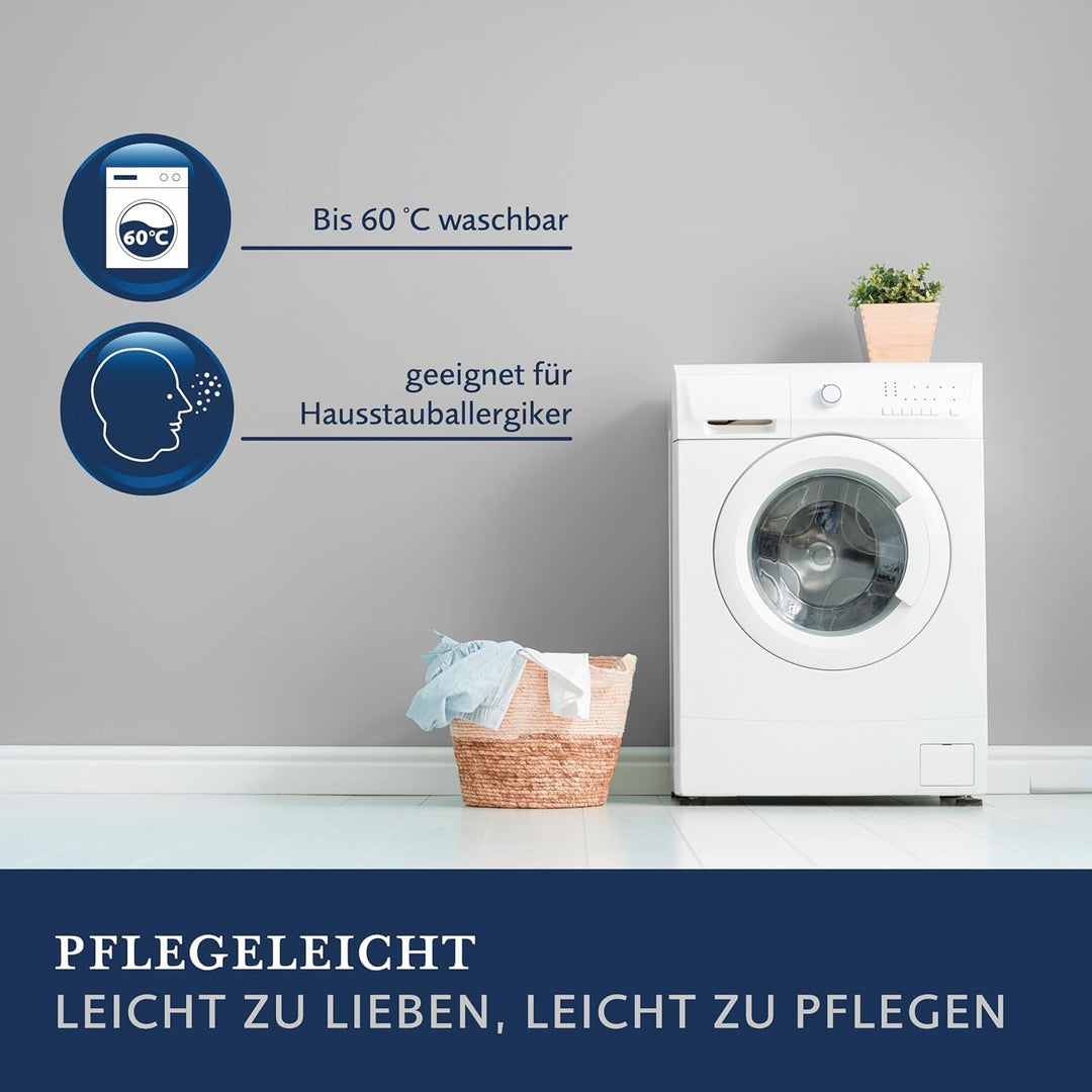 Billerbeck Daunen-Kissen | Almira | 80 x 80 cm | Feste Stützkraft | für Hausstauballergiker geeignet