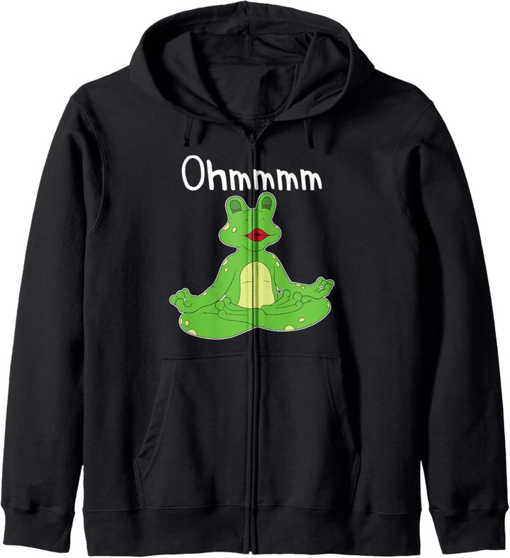 Yogi Frosch Meditation Entspannung Ohmmm Yogalehrerin Yoga Kapuzenjacke