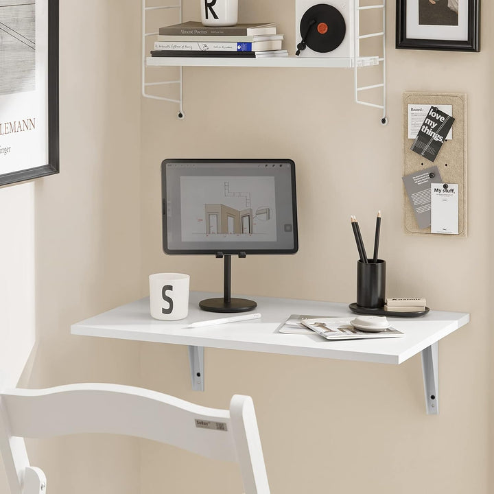 SoBuy FWT21-W Wandklapptisch Esstisch Klapptisch Küchentisch aus MDF weiss (60x40cm)