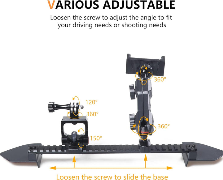RERPRO JL Armaturenbrett-Halterung, Action-Kamera-Ständer für Jeep Wrangler JL 2020–2023 Gladiator J