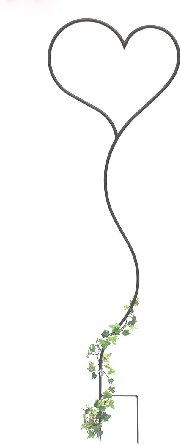 DanDiBo Rankhilfe Herz Kletterhilfe aus Metall 147 cm Bodenstecker Stecker Rankgitter