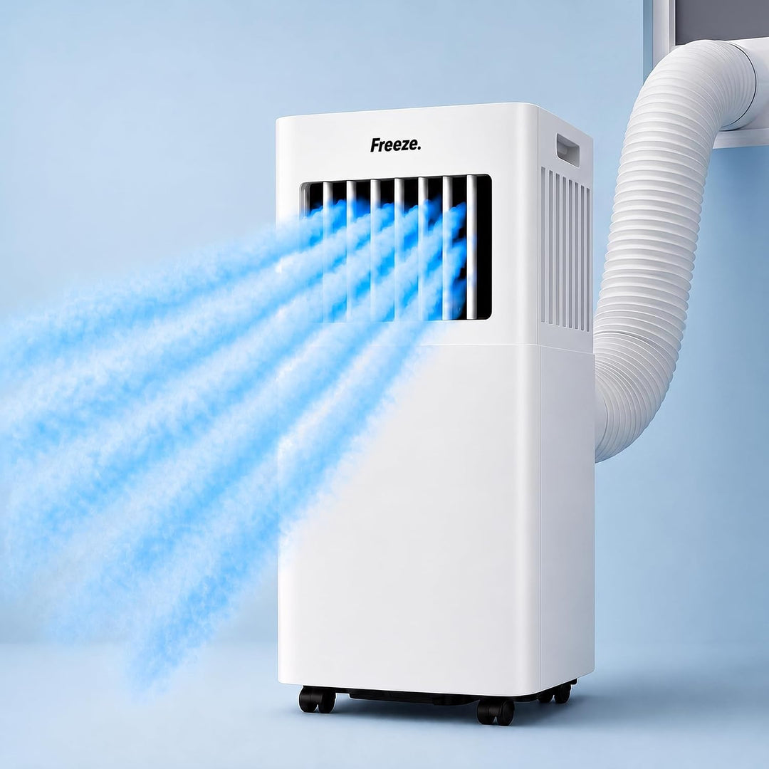 Freeze. nine 9000BTU Mobile Klimaanlage Weiss – Monoblock-Klimagerät mit LED-Display &amp; Fernbedienung