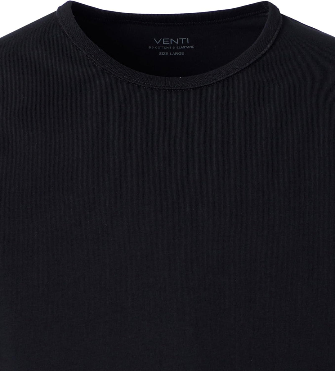 Venti Herren T-Shirt Halbarm Doppelpack 012500 Pflegeleicht, Schwarz
