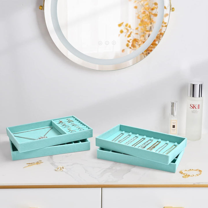 ProCase Schmucktablett Organizer mit 4 Schmuckschalen, Stapelbar Schmuck Schublade Organizer, Schmuc
