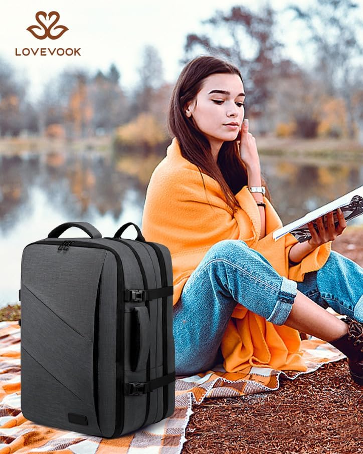 LOVEVOOK Rucksack Handgepäck Flugzeug, 40L Reiserucksack Handgepäck Flugzeug, Business Rucksack Herr