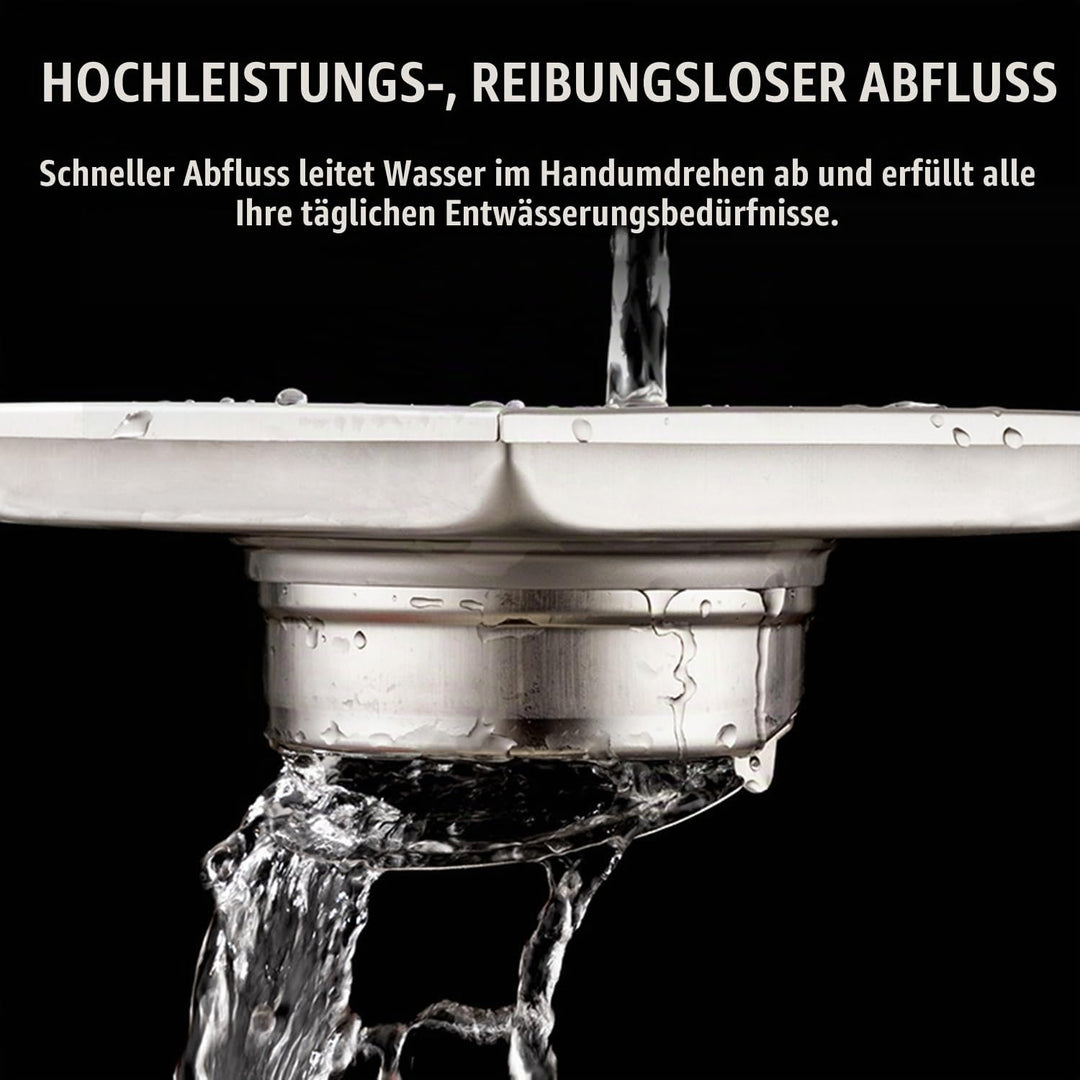 Bodenablauf Duschrinne Quadratisch Edelstahl,15x15cm,Bodenablauf Dusche Haarfilter 2 in 1 Befliesbar