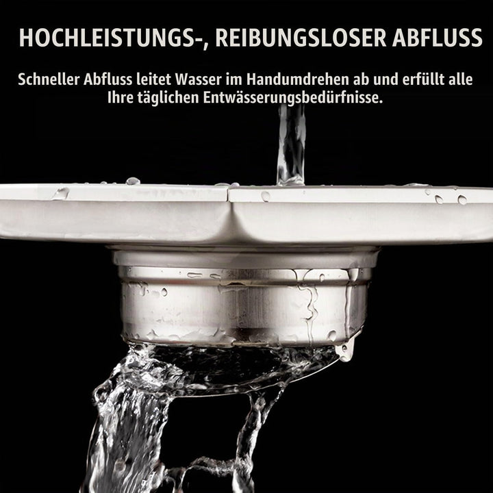 Bodenablauf Duschrinne Quadratisch Edelstahl,15x15cm,Bodenablauf Dusche Haarfilter 2 in 1 Befliesbar