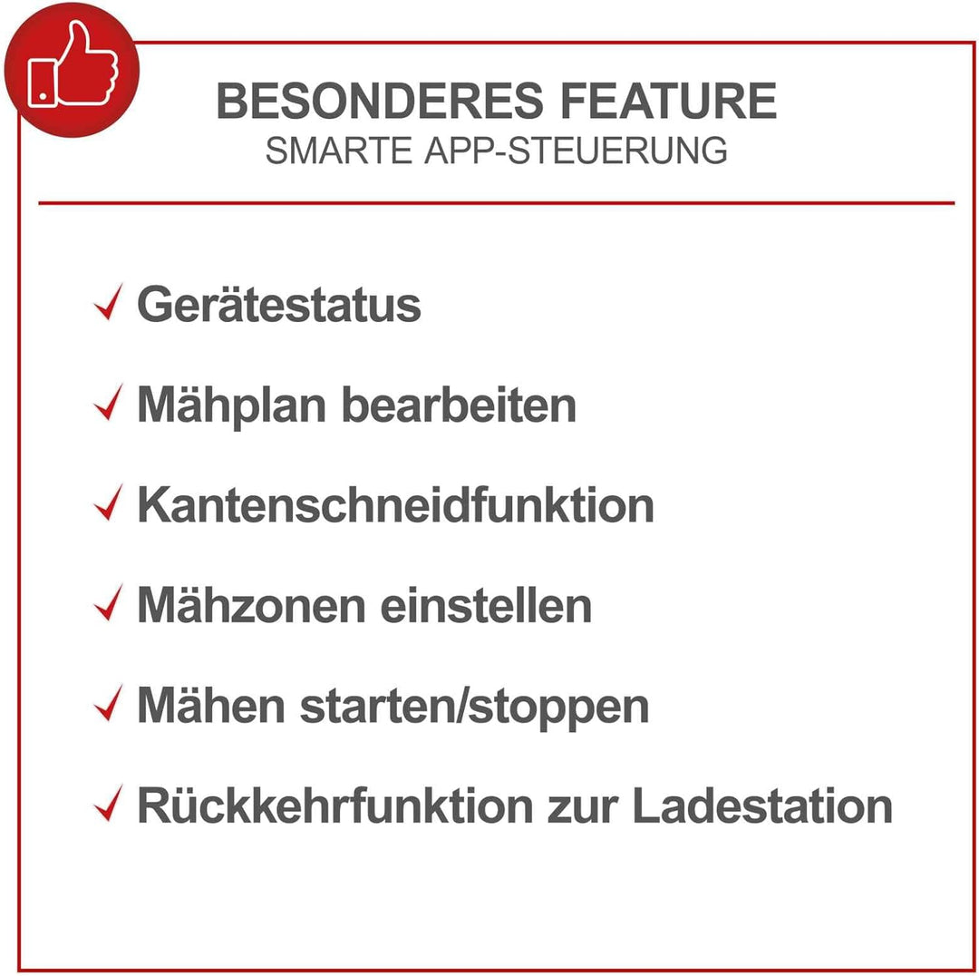 Scheppach Mähroboter RLM500W bis zu 500 qm² | 18cm Schnittbreite | 20-60 mm Schnitthöhe | Regensenso