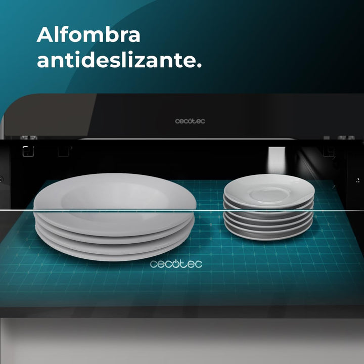 Cecotec Einbau-Wärmeschublade 60 cm Bolero Hexa WD Glass Black 470W Maximalleistung, einstellbare Te
