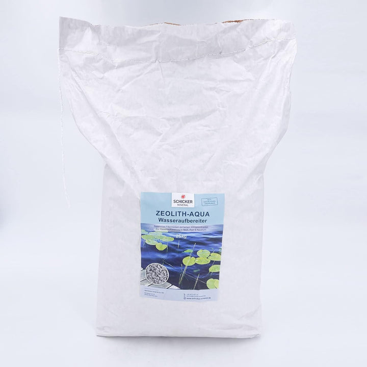Schicker Mineral 25 kg Zeolith-Aqua Wasseraufbereiter, Filtermedium zur Nutzung im Gartenteich, Schw