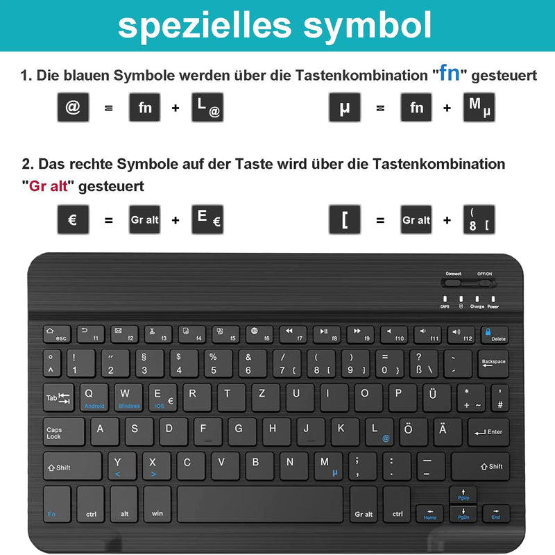 Wineecy Tastatur Hülle mit Schutzfolie für Lenovo Tab M10 (3rd Gen) 10.1 Zoll 2022 TB-328, Ultradünn