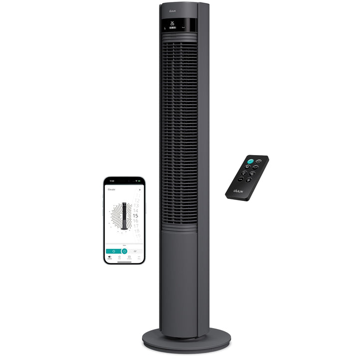 Duux Elevate Smart Turmventilator – 26 Geschwindigkeiten, 80° Oszillation, Nur 25 dB, Ionisator, Tim