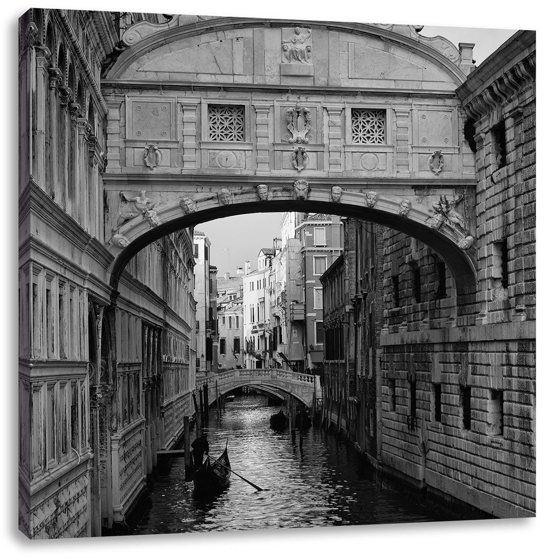 Pixxprint Romantischer Kanal in Venedig als Leinwandbild/Grösse: 70x70 cm/Wandbild/Kunstdruck/fertig