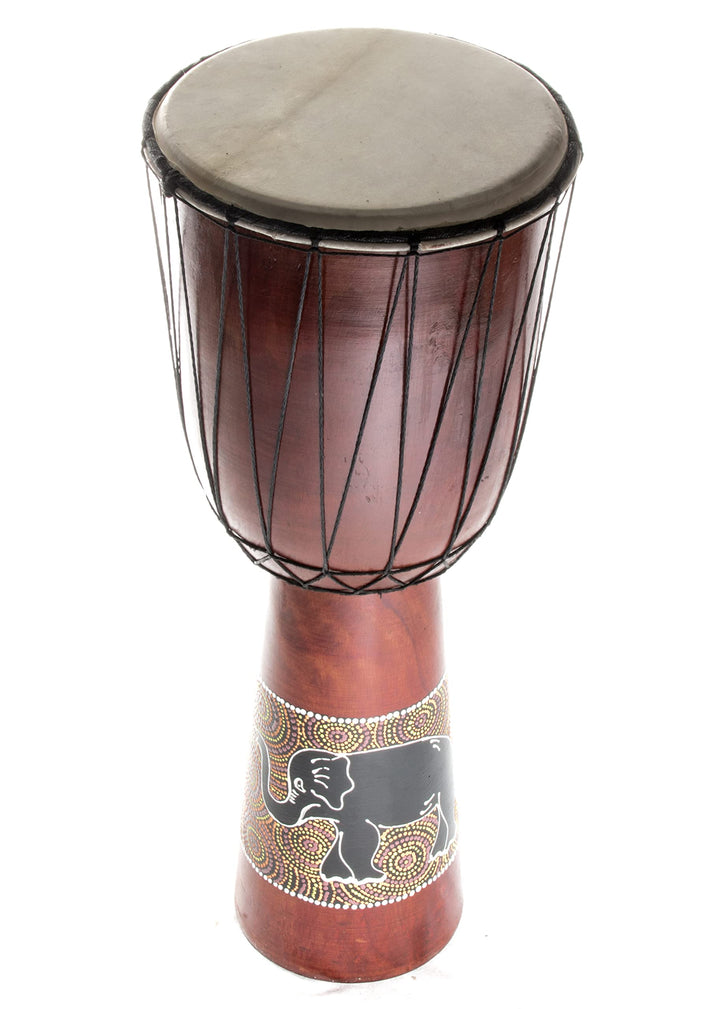 50cm Djembe Trommel Bongo Holztrommel Drum Darbuka Guter Klang Elefant Bemalt