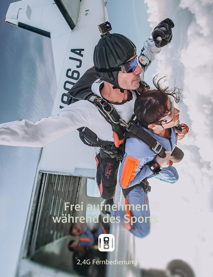 Apexcam 4K Action Cam 20MP mit 64GB Speicherkarte WiFi Sports Kamera Ultra HD Unterwasserkamera 40m