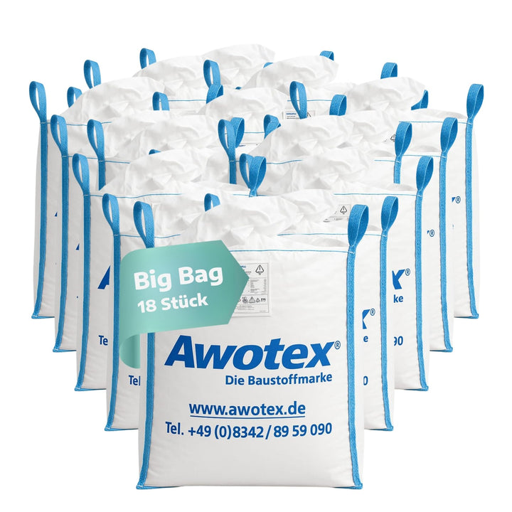 18 Stück Big Bag beschichtet in 90 x 90 x 110 cm I Säcke mit 4 Hebeschlaufen I mit 1000kg Traglast I