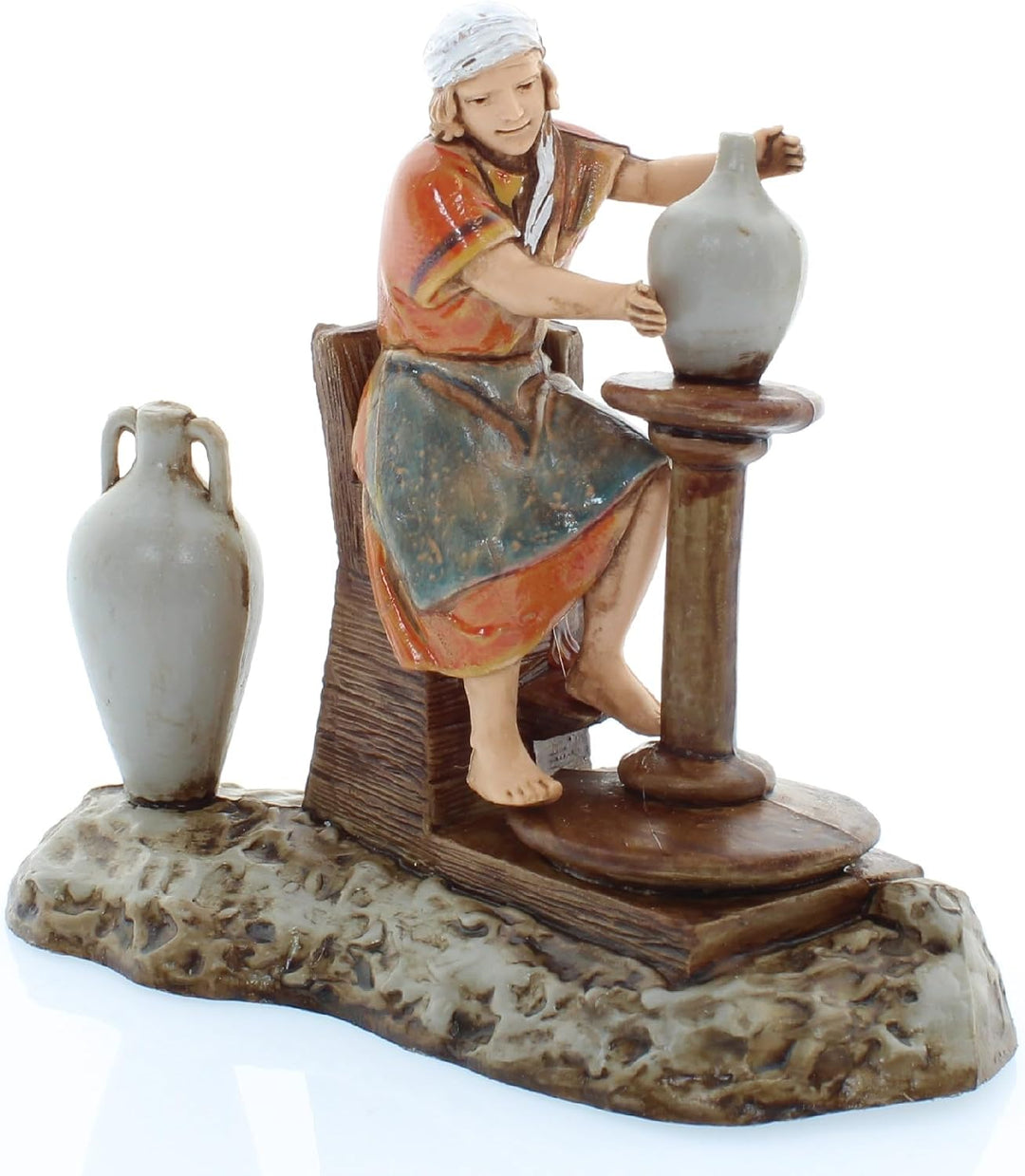 Moranduzzo Töpfer H 10,2 cm für Krippe 10 cm Massstab 1:20 – Standard 10 – Unzerbrechliche Figur, Ar