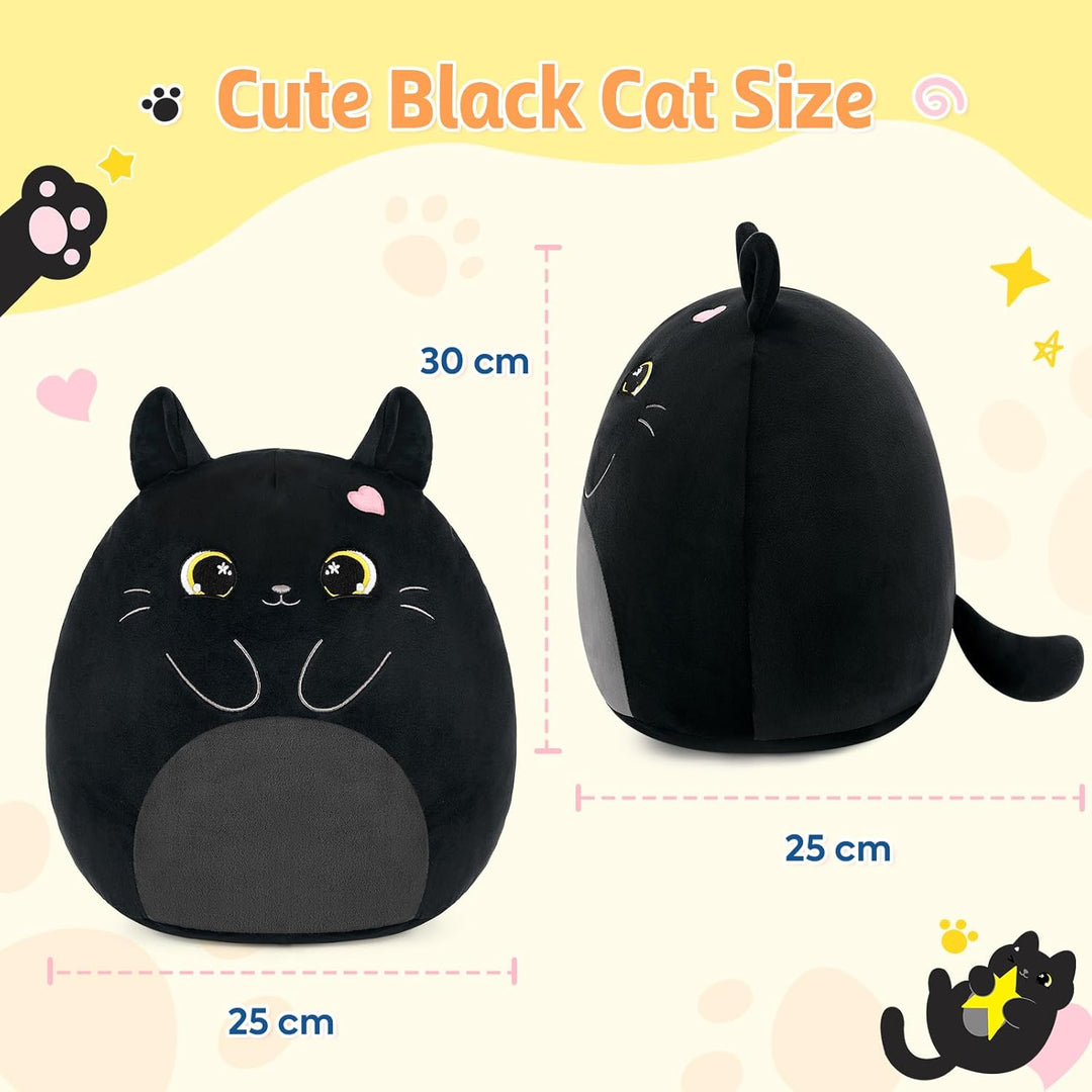 shownicer Plüschtier Katze Kuscheltier Stofftier Kawaii Katze Plüsch Kissen Spielzeug Geschenk für E