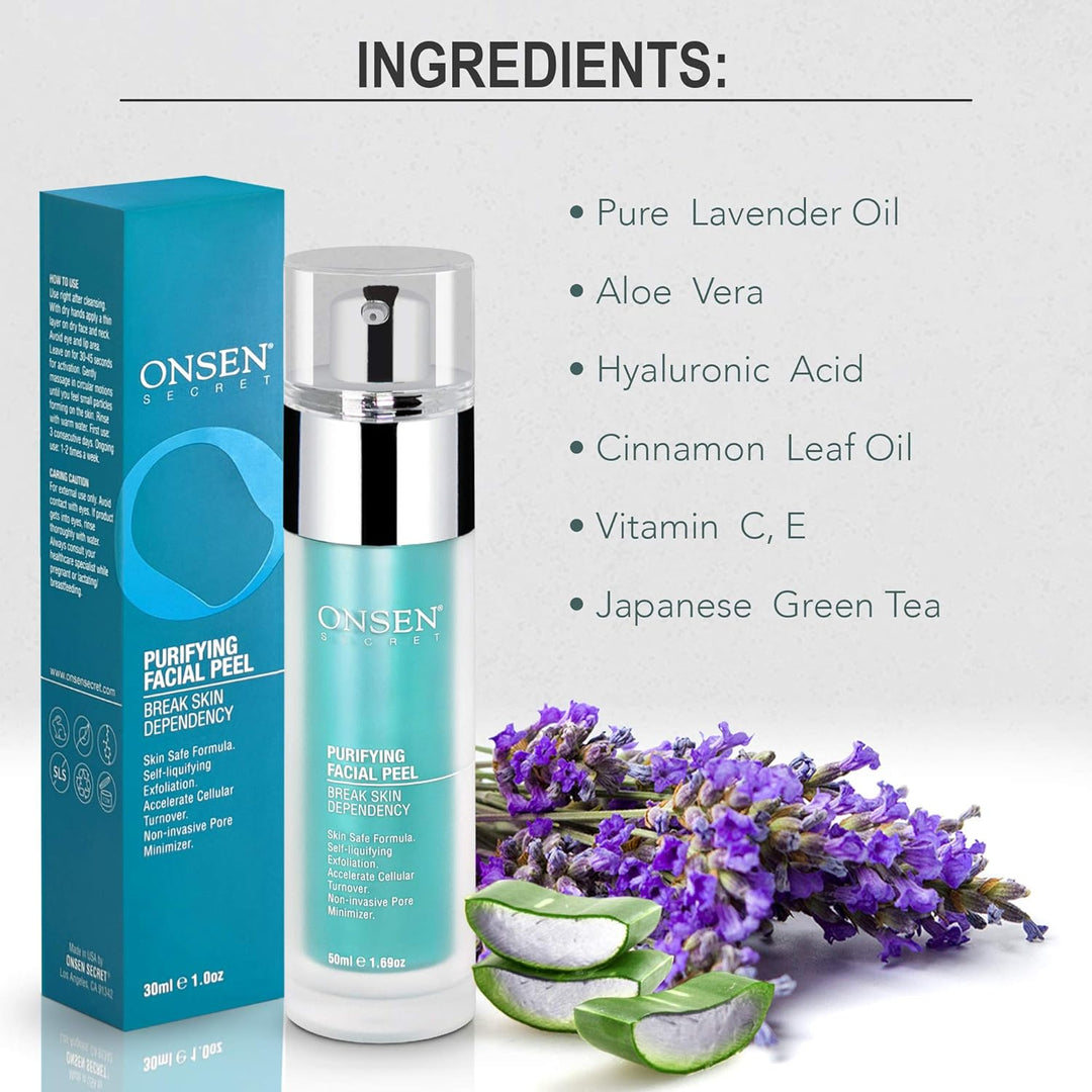 Onsen Secret Exfoliating Peeling Gel - Daily Gentle Face Exfoliator, Dark Spot Remover, Organic Faci