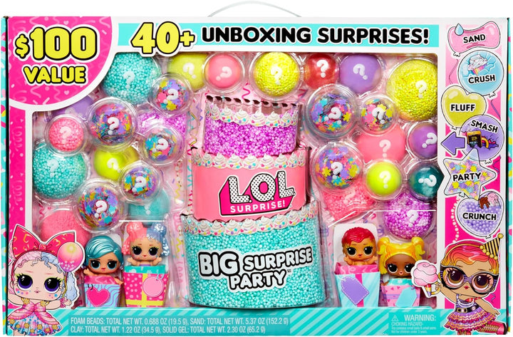 L.O.L. Surprise! Big Surprise Party, 4 Sammlerpuppen, 40 Plus Überraschungen, 5 Auspack-Erlebnisse,