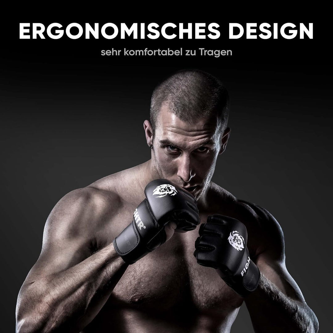 FIGHTR® Profi MMA Handschuhe für Grappling Sparring Training, Kickboxen Kampfsport Muay Thai Boxsack