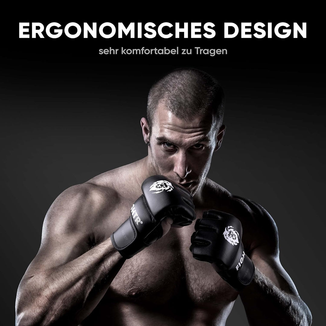FIGHTR® Profi MMA Handschuhe für Grappling Sparring Training, Kickboxen Kampfsport Muay Thai Boxsack