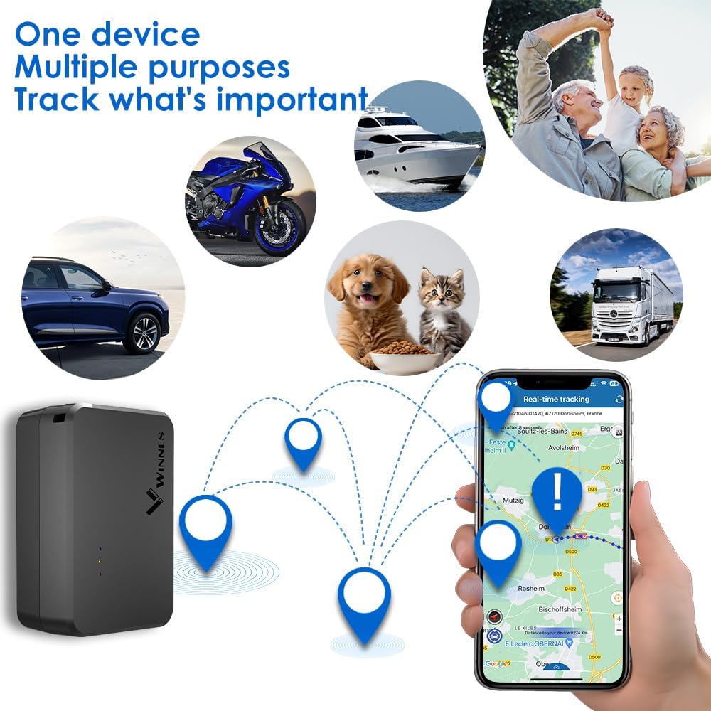 TKMARS 4G GPS Tracker Mini-GPS-Tracker 60 Tage Standby Bei Bis zu 30 Tagen Normaler Nutzung,Wasserdi