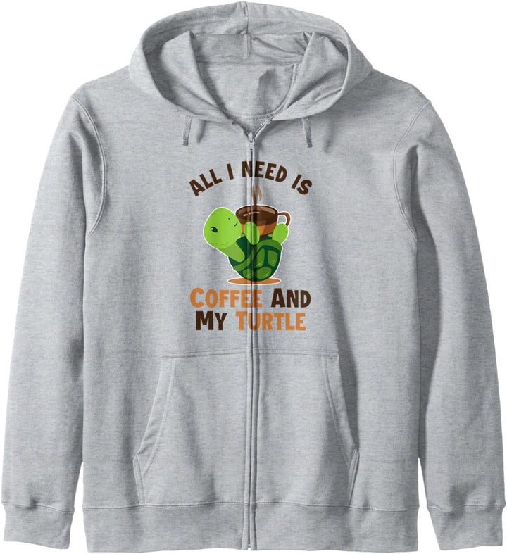 Coffee and my Turtle Landschildkröte Schildkröte Kapuzenjacke