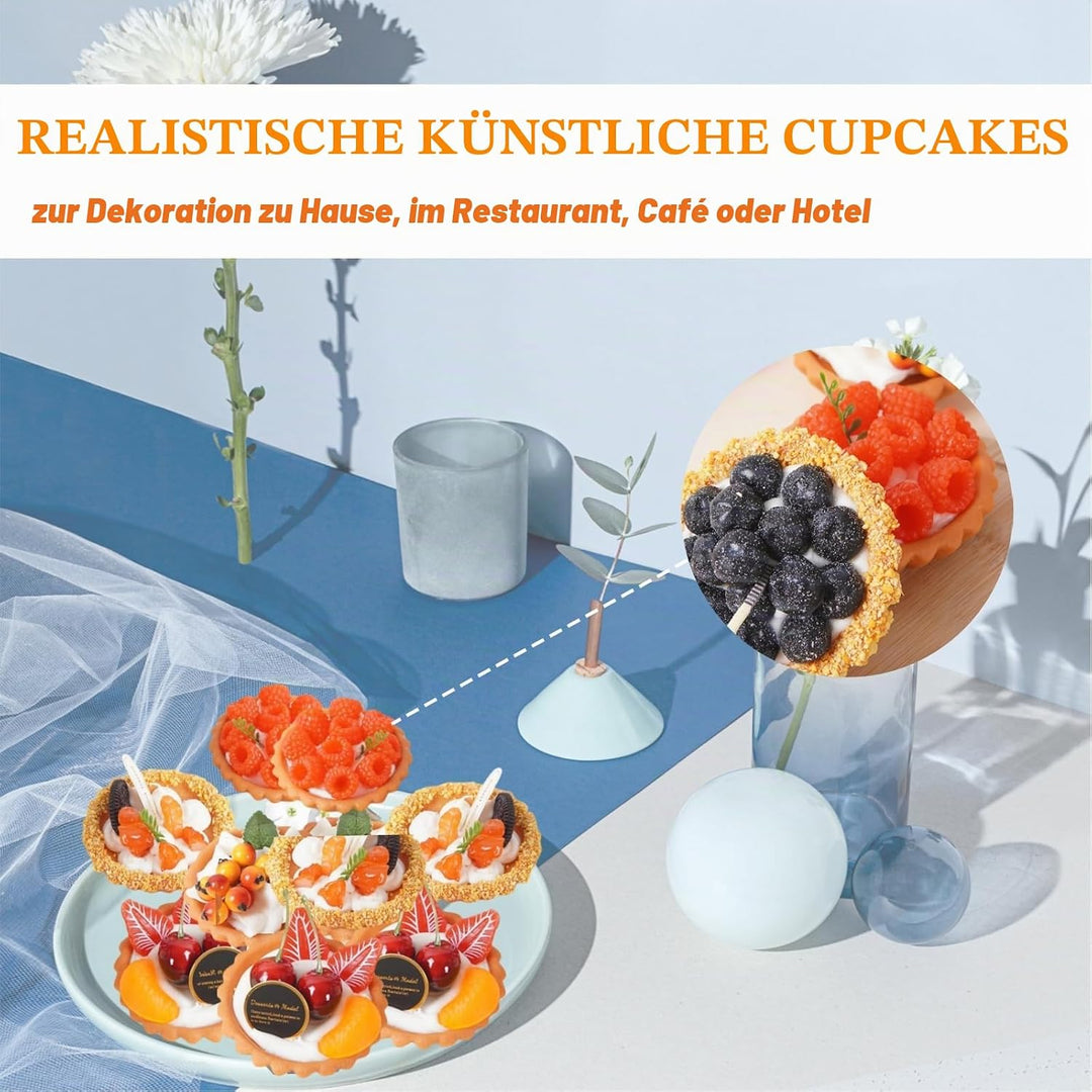 Künstliche Kuchendekoration, 6 Stück, 7,6 cm, für Kuchen, Gebäck, Muffins, Desserts, realistische kü