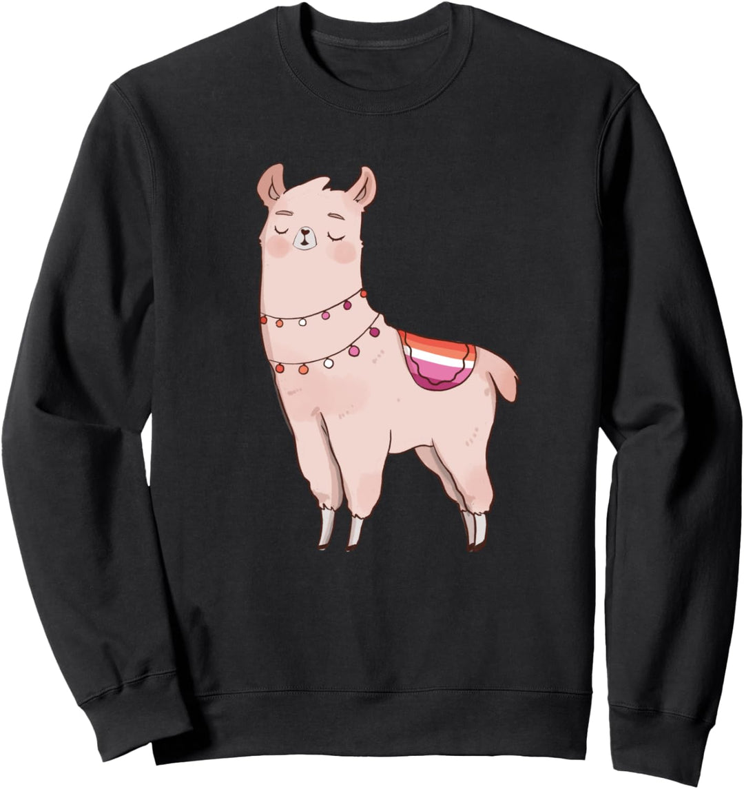 Lesbian Llama Cute Animal LGBTQ Alpaka Gay Pride Flagge Sweatshirt