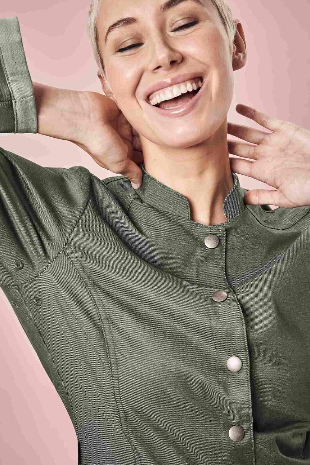 Greiff Gastro Moda Cuisine Damen Kochjacke Bikerstyle Regular Grün XS, Grün XS
