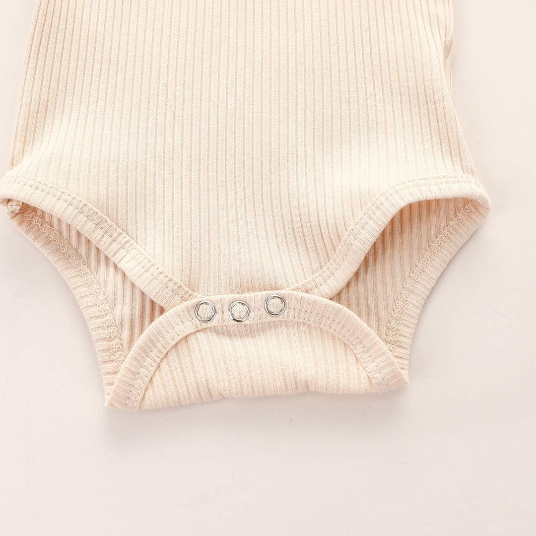 Geagodelia Baby Mädchen Einfarbige Kleidung Outfit 6-12 Monate Beige, 6-12 Monate Beige