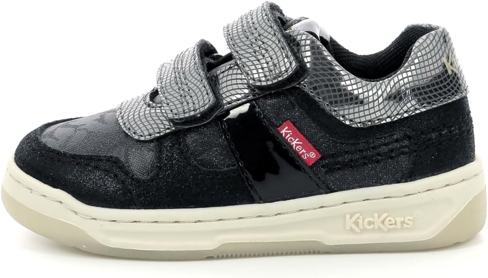 Kickers Unisex Kinder Kalido Sneaker 35 EU Nero Glänzendes Schwarz, 35 EU Nero Glänzendes Schwarz