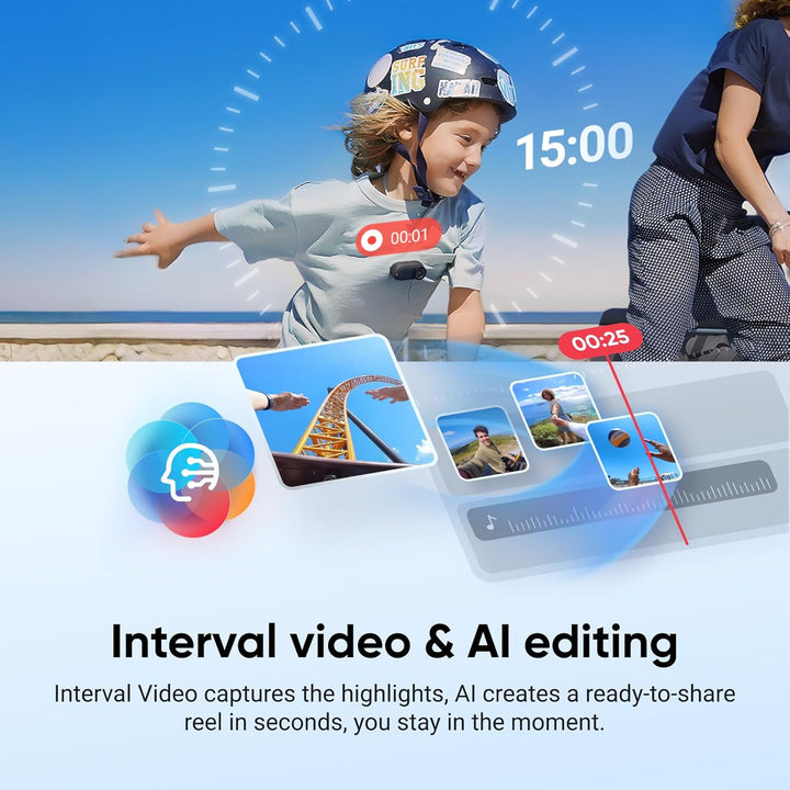 Insta360 GO 3S 128 GB Nachtschwarz- Tragbare 4K Mini-Kamera, Freihand-POVs, Überall anbringbar, Stab