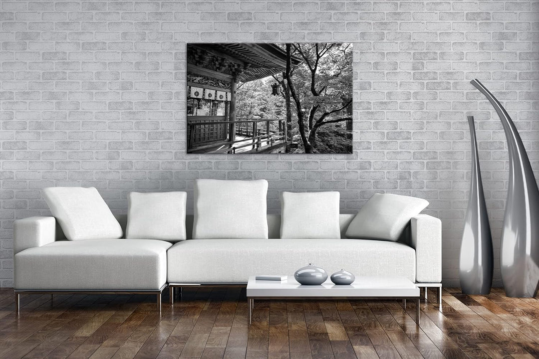 deyoli atemberaubende Landschaft Japans Effekt: Schwarz&Weiss,Format: 80x60 als Leinwandbild, Motiv
