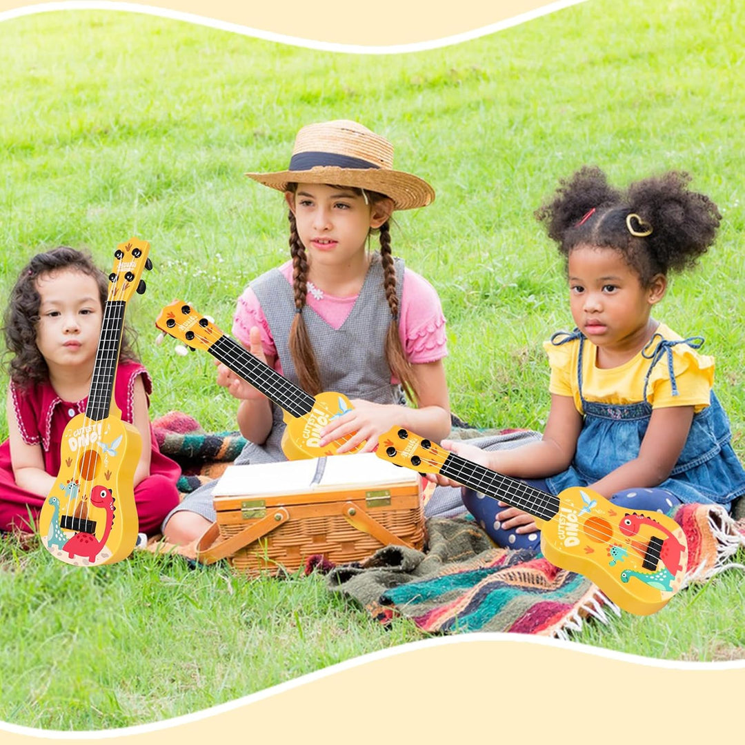 42cm Kindergitarre Mit 4 verstellbaren Saiten Ukulele Gitarre Spielzeug für Kleinkinder Anfänger Jun