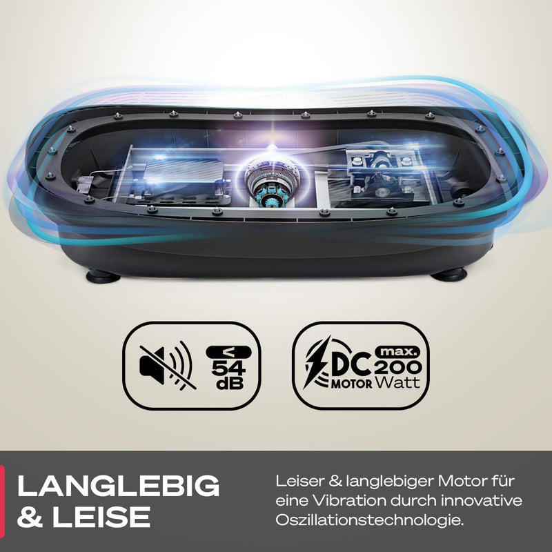 Sportstech Vibrationsplatte VP250 im edlen Curved Slim Design | Fettverbrennung & Muskelaufbau | lei